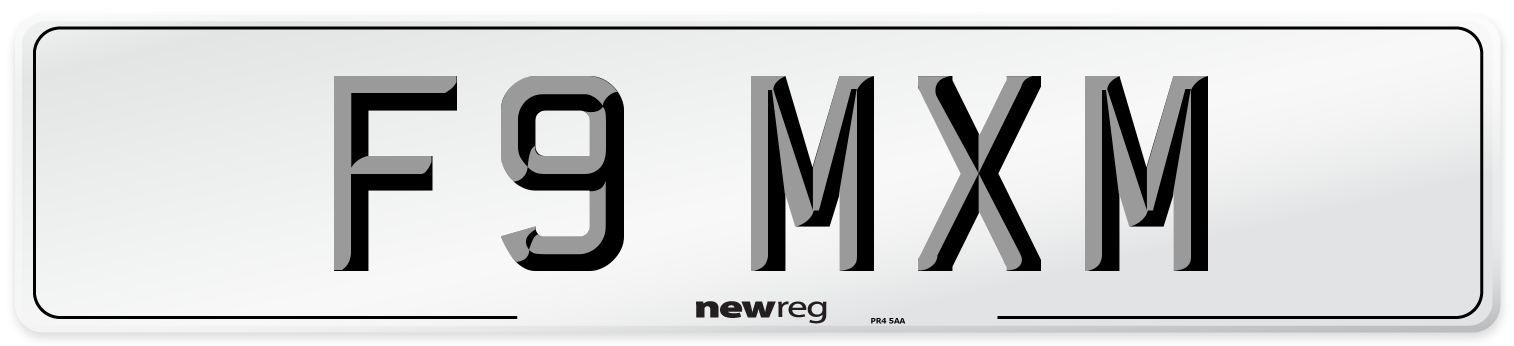 F9 MXM Number Plate from New Reg